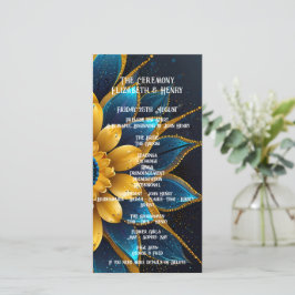 Elegant Sapphire och Guld Blommigt Bröllop