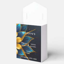 Elegant Sapphire och Guld Blommigt Bröllop Presentaskar