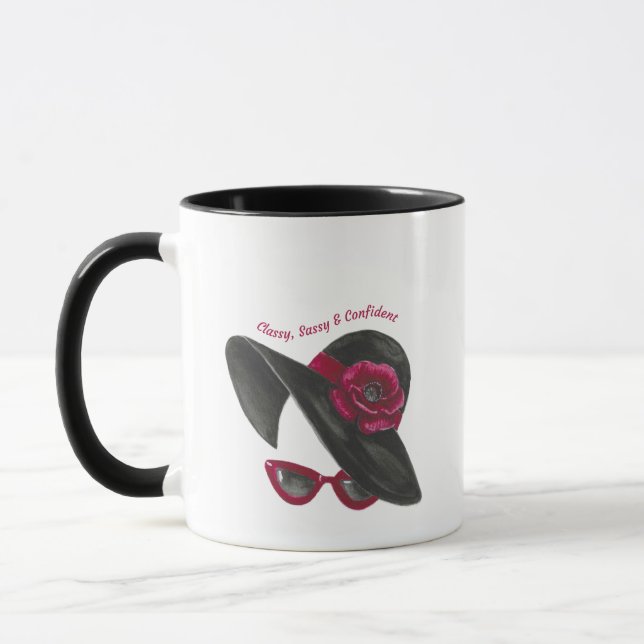 Elegant, Sassy, Själsäker Dam Siluett Mugg (Vänster)