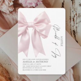 Elegant Satin Bow Baby Shower Inbjudningar
