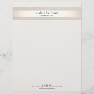 Elegant Satin Guld Rand Ivory Stylist & Designer Brevhuvud