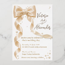 Elegant Satin Slöja Folie Bröllopsinbjudan
