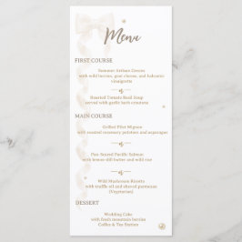 Elegant Satinbands Wedding Meny Platt Stil