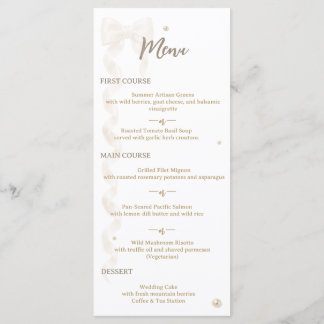 Elegant Satinbands Wedding Meny Platt Stil