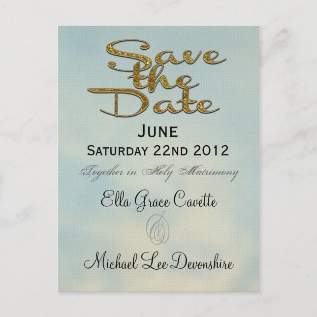 Elegant Save the Date II Bröllopspåminnelse Meddelande Vykort (Framsida)