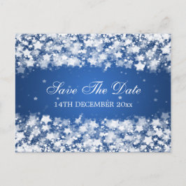 Elegant Save The Date Lysande stjärnor blå Meddelande Vykort