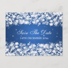 Elegant Save The Date Lysande stjärnor blå Meddelande Vykort