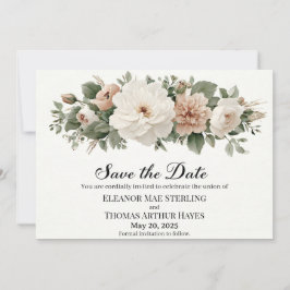 Elegant "Save the Date" med romantiska akvareller Inbjudningar