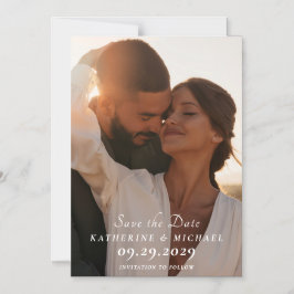 Elegant Save the Date Photo Magnetisk Inbjudningskort