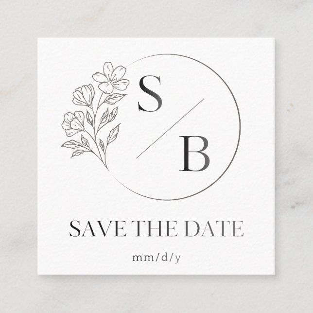 Elegant Save the Date Wedding Calling Card Minimal (Framsida)