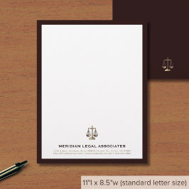 Elegant Scale of Justice Logotyp Brevhuvud