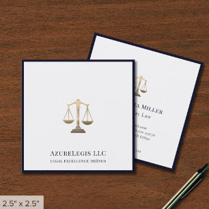 Elegant Scale of Justice Logotyp Fyrkantigt Visitkort