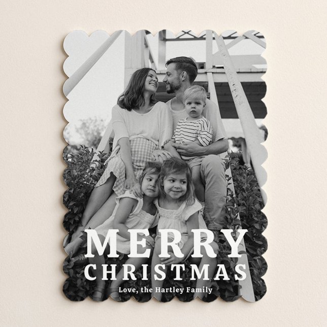 Elegant Scalloped Photo Christmas Cards Julkort (Skapare uppladdad)