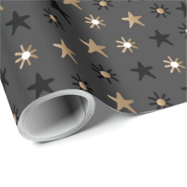 Elegant Scandi jul, Guld & Black Wrapping Wr Presentpapper