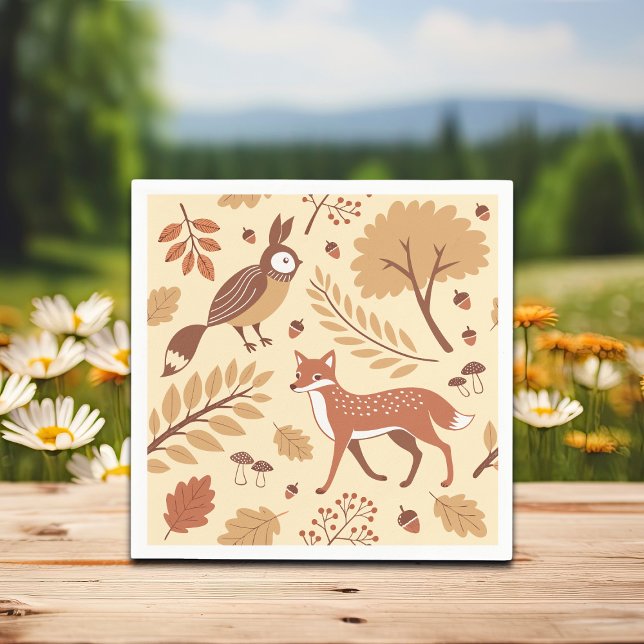 Elegant Scandinavian Fall Mönster Pappersservett (Skapare uppladdad)