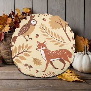 Elegant Scandinavian Fall Mönster Rund Kudde