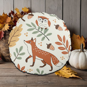 Elegant Scandinavian Fall Mönster Rund Kudde