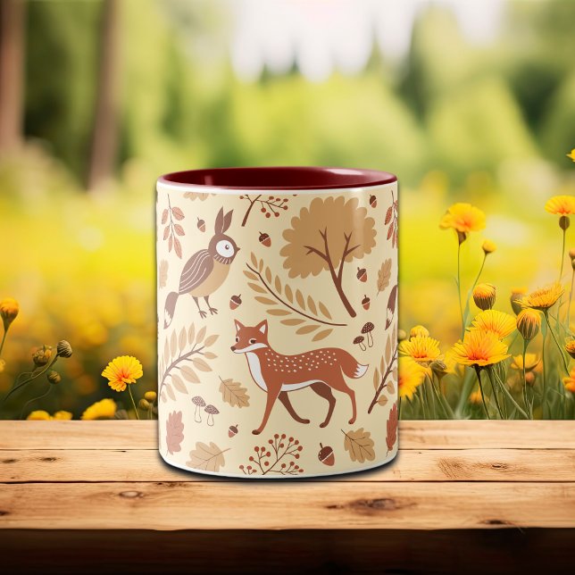 Elegant Scandinavian Fall Mönster Två-Tonad Mugg (Skapare uppladdad)
