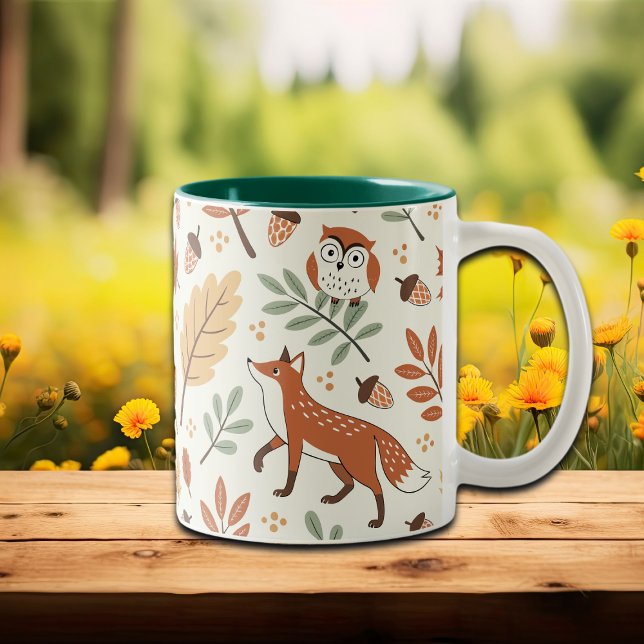 Elegant Scandinavian Fall Mönster Två-Tonad Mugg (Skapare uppladdad)
