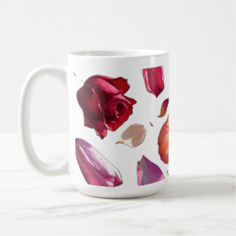 Elegant Scattered Floral Petal Mug | Modern Mug Kaffemugg
