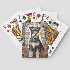 Elegant Schnauzer William Morris Inspired Floral Casinokort