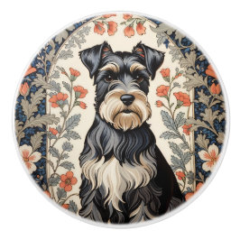 Elegant Schnauzer William Morris Inspirerad Blomma Knopp