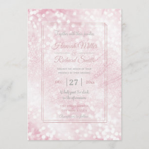 Elegant Scintillant Rosa Glitter bokeh Sparkles Inbjudningar
