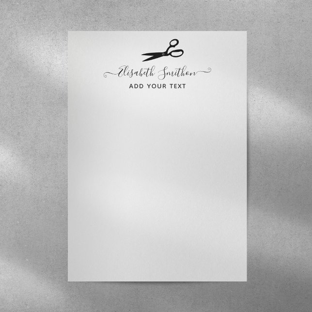 Elegant Scissors Hairdresser Personal Stationery Brevhuvud (Skapare uppladdad)