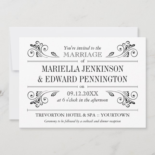 Elegant Sconce Bröllopinbjudan Inbjudningar (Framsida)