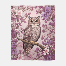 Elegant Scops Uggla Lila Blommigt Fleecefilt