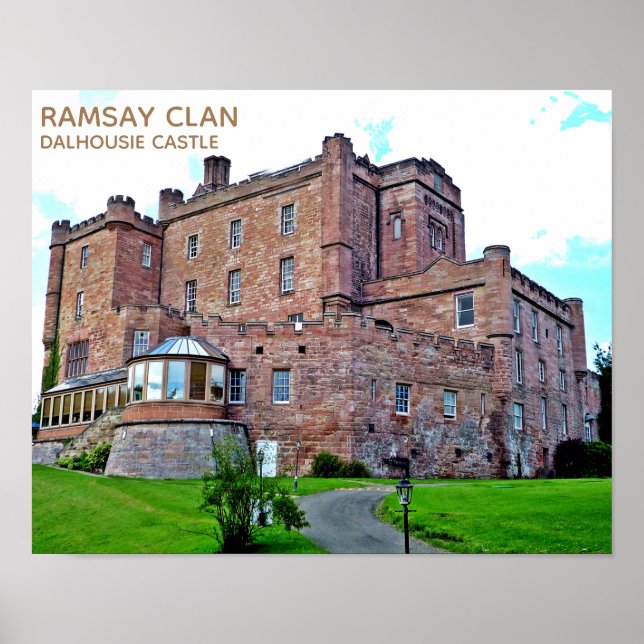 Elegant Scottish Ramsay Klan Dalhousie Castle Poster (Framsidan)