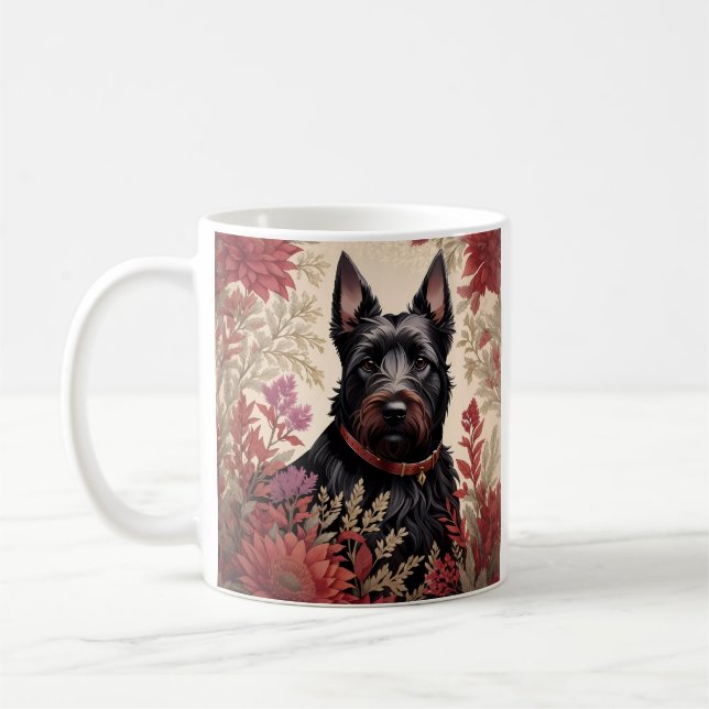 Elegant Scottish Terrier Hund Porträtt Kaffemugg (Vänster)