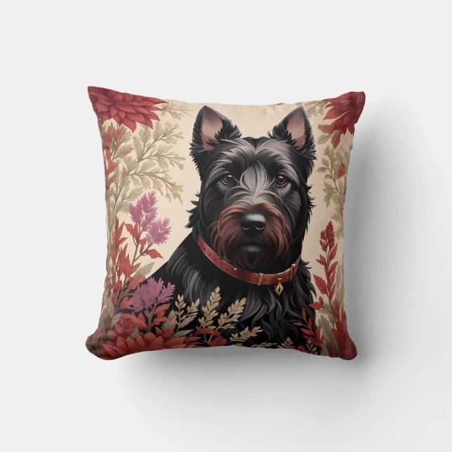 Elegant Scottish Terrier Hund Porträtt Kudde (Framsida)