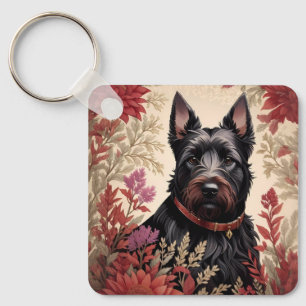 Elegant Scottish Terrier Hund Porträtt Nyckelring