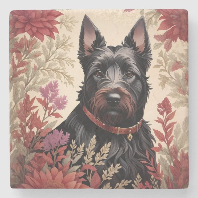 Elegant Scottish Terrier Hund Porträtt Stenunderlägg (Framsidan)