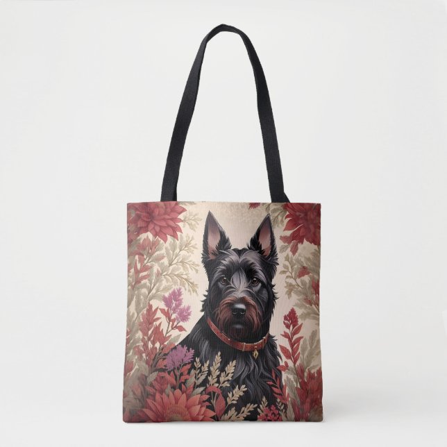 Elegant Scottish Terrier Hund Porträtt Tygkasse (Framsida)