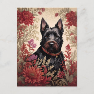 Elegant Scottish Terrier Hund Porträtt Vykort