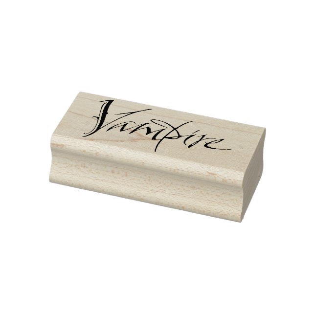 Elegant Scratched Lettering Vampire Halloween Stämpel (Stämpel)