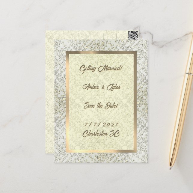 Elegant Scribble Pattern Vykort (Fram/Back In Situ)