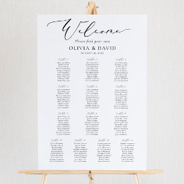 Elegant Script 13 Bord Välkomst Sittplan Poster