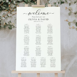 Elegant Script 13 Bord Välkomst Sittplatskarta Poster