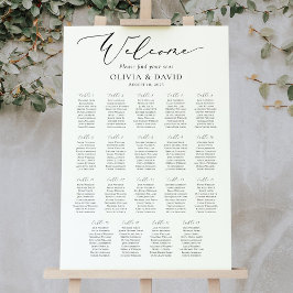 Elegant Script 19 Bord Välkomst Sittplatskarta Poster
