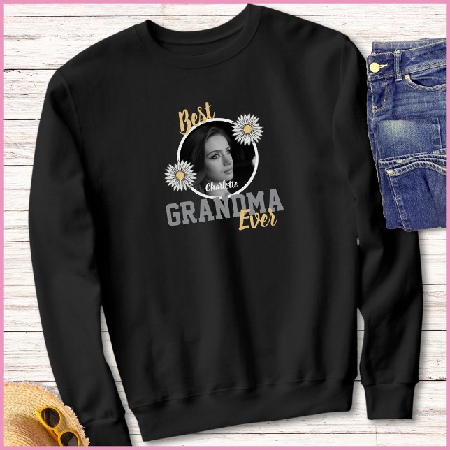 Elegant Script 1 Photo Best Grandma Ever T Shirt (Skapare uppladdad)