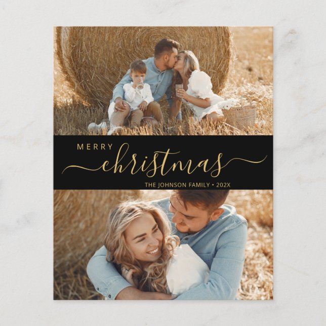 Elegant Script 2 Foto Collage Jul Flyer (Framsidan)