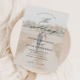 Elegant Script 2-fotoöverlägg Bröllop Inbjudningar