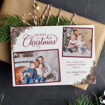 Elegant Script 2 Photo Gräs Cones God jul