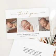 Elegant Script 3 Photo Collage Baby