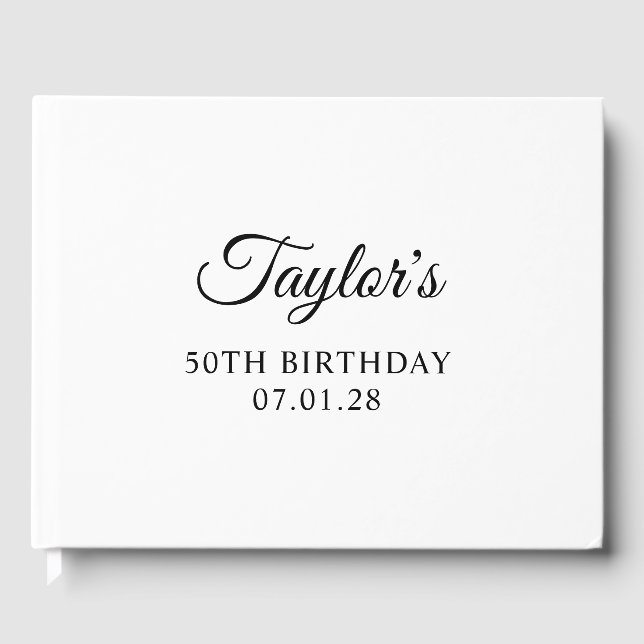 Elegant Script 50-årsdag Gästböcker (Framsida)
