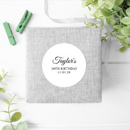 Elegant Script 50-årsdag Runt Klistermärke
