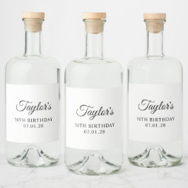 Elegant Script 50-årsdag Spritflaskor Etikett
